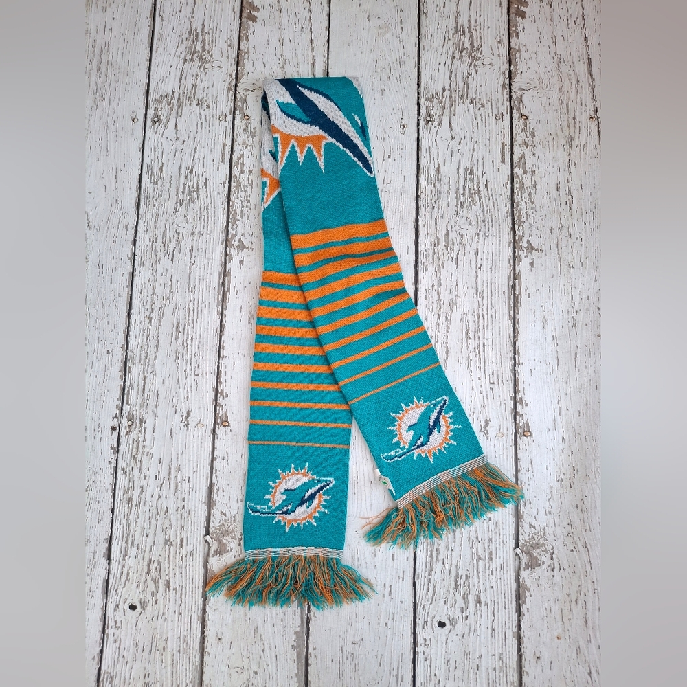 Miami Dolphins Forever Collectibles Teal and Orange Scarf